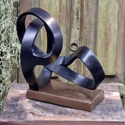 Sculptuur Antiek Koper met Plateau