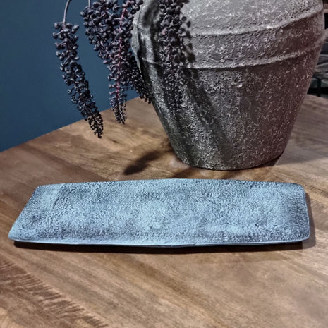 Bord Rechthoek Decoratief Blauw Patina Klein