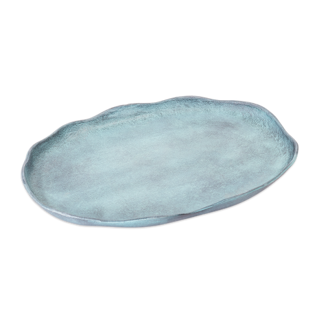 Bord Ovaal Blauw Patina 50,5