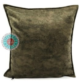 Velvet kussen olijgroen 45 x 45 cm