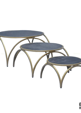 Salontafel Rond Messing Set van 3