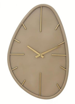 Wandklok organisch asymmetrisch - Beige en goud - Metaal - 30 × 48 cm