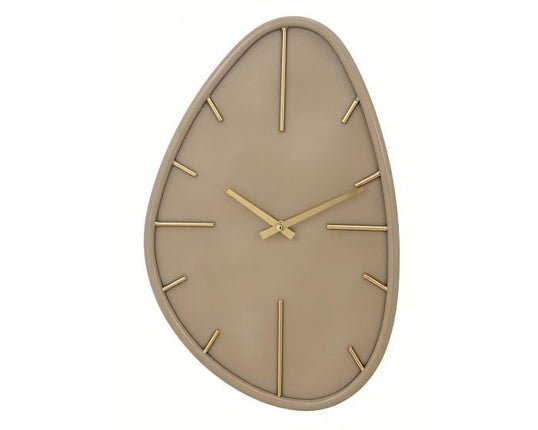Wandklok organisch asymmetrisch - Beige en goud - Metaal - 30 × 48 cm