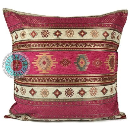Aztec hardroze kussenhoes ± 45 x 45 cm