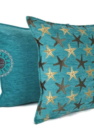 Starfish turqoise kussenhoes ± 45x45cm