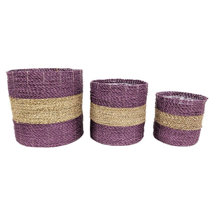 Mand Nila klein aubergine set van 3