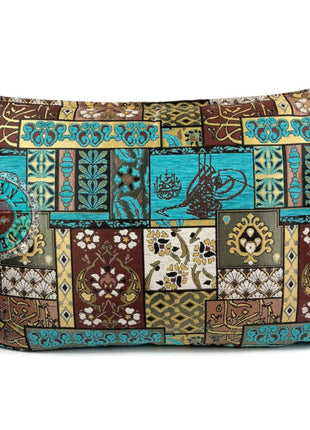 Patchwork brown kussenhoes/cushion cover ± 50x70cm