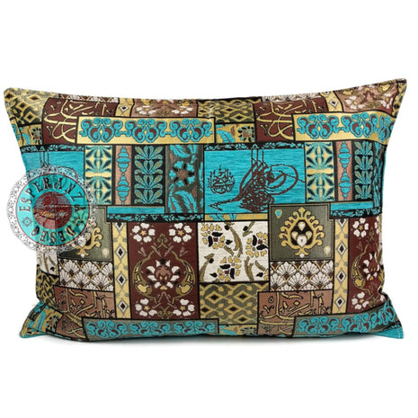 Patchwork brown kussenhoes/cushion cover ± 50x70cm