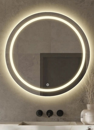 Badkamerspiegel met Verlichting aan de Voor- en Achterzijde - Anti Condens Verwarming - Dimbaar - 3 LED Standen - Anti Corrosie - 80 cm