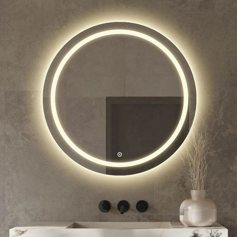 Badkamerspiegel met Verlichting aan de Voor- en Achterzijde - Anti Condens Verwarming - Dimbaar - 3 LED Standen - Anti Corrosie - 80 cm