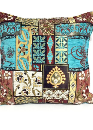 Patchwork brown kussenhoes/cushion cover ± 45x45cm