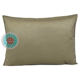 Velvet kussen licht taupe 50 x 70 cm