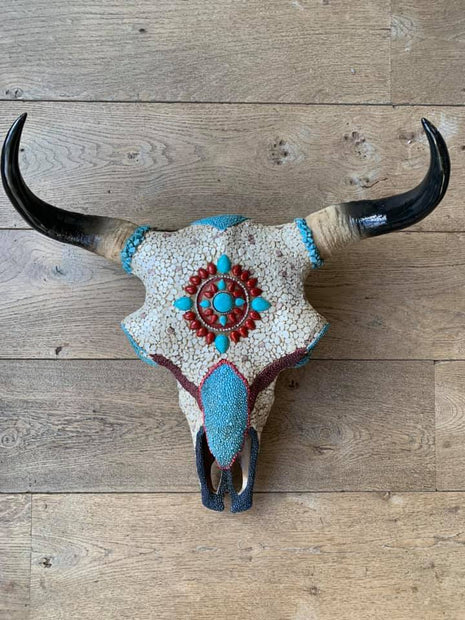 Skull mosaic ingelegd