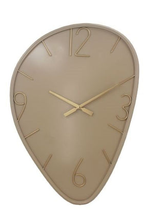 Wandklok organisch asymmetrisch - Beige en goud - Metaal - 56 × 78 cm