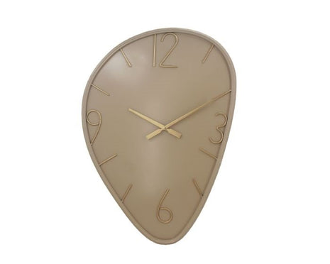 Wandklok organisch asymmetrisch - Beige en goud - Metaal - 56 × 78 cm