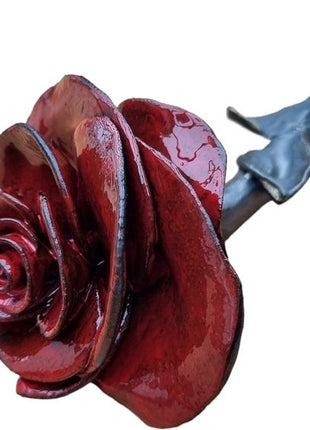 Roos - Keramiek - Handgemaakt Troostgeschenk Bij Overleiden - Rouw - Troost - Keramisch - Rozen - Geschenk - Verjaardag - 25 cm
