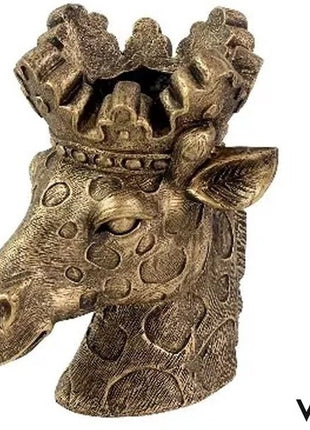 Bloempot - Bloempot Giraffe - Bloempotten voor Binnen en Buiten - Plantenbak - Plantenbakken - Goud - Brons - 43 cm