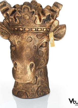Bloempot - Bloempot Giraffe - Bloempotten voor Binnen en Buiten - Plantenbak - Plantenbakken - Goud - Brons - 43 cm