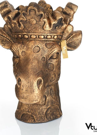 Bloempot - Bloempot Giraffe - Bloempotten voor Binnen en Buiten - Plantenbak - Plantenbakken - Goud - Brons - 43 cm
