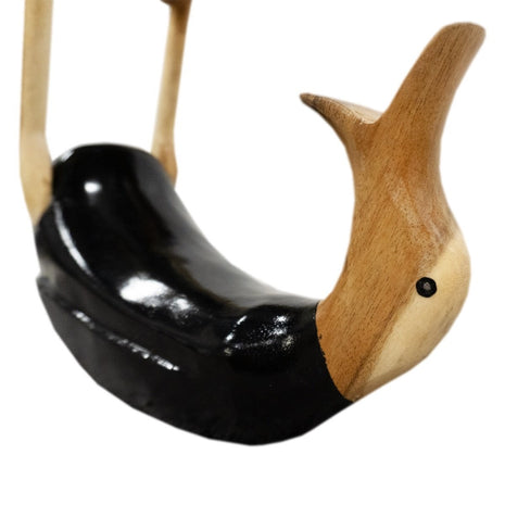 Houten fleshouder eend Zwart
