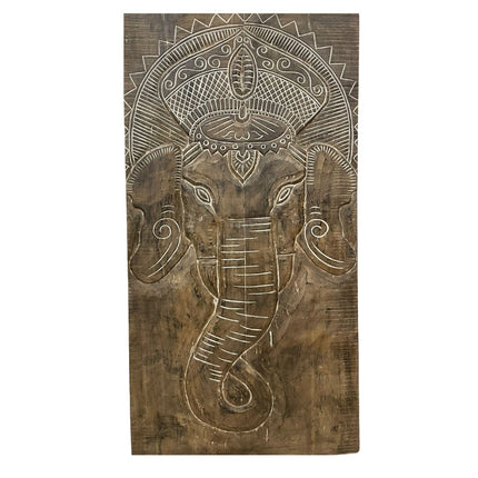 Suarhouten wandpaneel Olifant