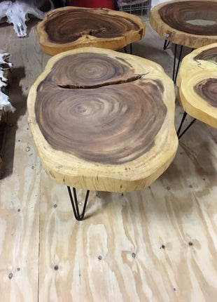 Tafel natuurhout Bali  met glas