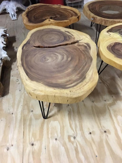 Tafel natuurhout Bali  met glas