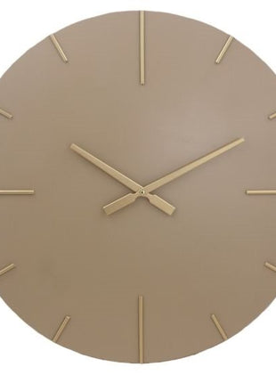 Ronde wandklok - Beige en goud - Metaal - 60 cm diameter - Strepen