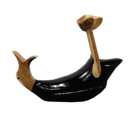 Houten fleshouder eend Zwart