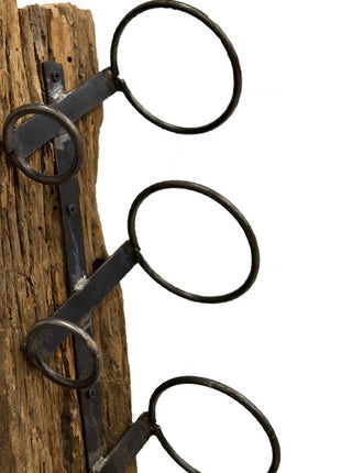 Teakhouten wijnrek voor 3 flessen