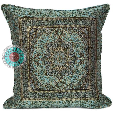 Turqoise Mandala little flower kussenhoes 45 x45