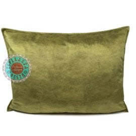 Velvet kussen limegroenbruin 50 x 70 cm