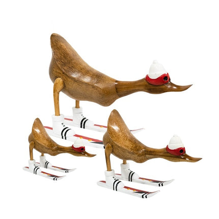 Ski eenden wit set van 3