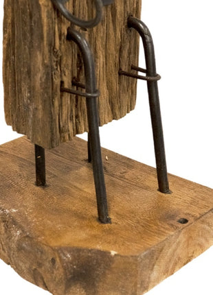 Teakhouten wijnrek voor 3 flessen