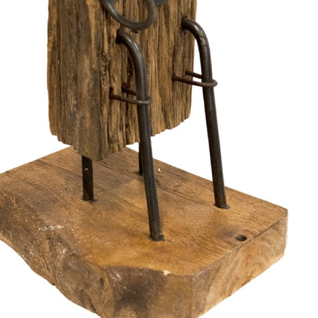 Teakhouten wijnrek voor 3 flessen