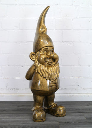 Tuinkabouter 1 Meter - Kabouter Tuin - Cadeau - Goud - 100 cm
