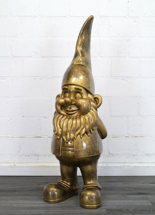 Tuinkabouter 1 Meter - Kabouter Tuin - Cadeau - Goud - 100 cm