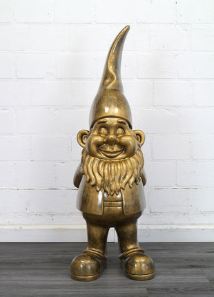 Tuinkabouter 1 Meter - Kabouter Tuin - Cadeau - Goud - 100 cm