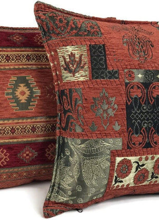 Aztec brique kussenhoes ± 45x45cm