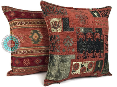 Aztec brique kussenhoes ± 45x45cm