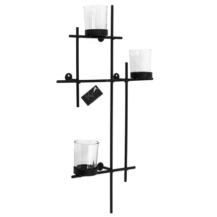 Wandrek metaal met glas