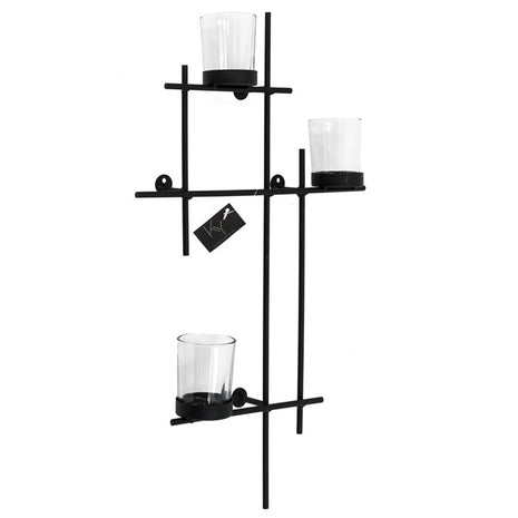 Wandrek metaal met glas