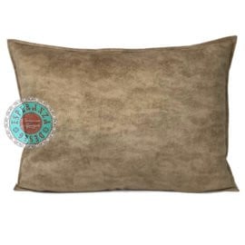 Velvet kussen licht taupe 50 x 70 cm
