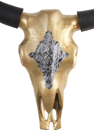 Skull bewerkt  goud  60 cm