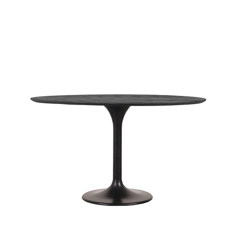 Eetkamertafel Otto - Zwart - Mangohout - 130 cm - Rond