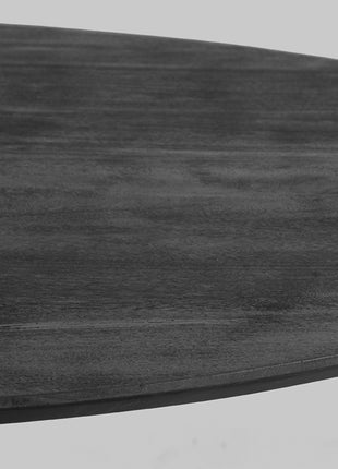 Eetkamertafel Otto - Zwart - Mangohout - 130 cm - Rond