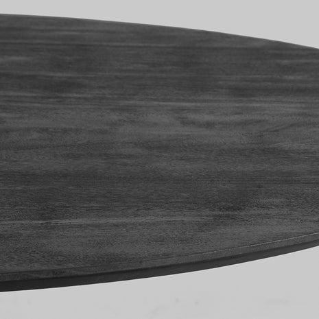 Eetkamertafel Otto - Zwart - Mangohout - 130 cm - Rond