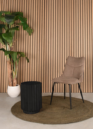 Bijzettafel Novan - Zwart - Mangohout - 35 cm