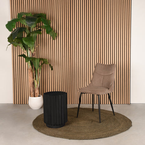 Bijzettafel Novan - Zwart - Mangohout - 35 cm