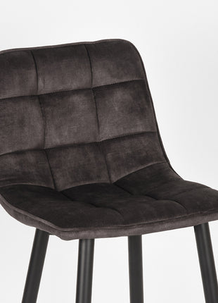 Barkruk Jelt - Antraciet - Velours - Zithoogte 65